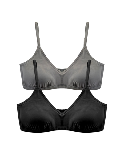 Organic Cotton Wireless Scoop Bra 2-Pack Bundle